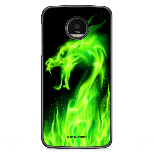 Bjornberry Skal Motorola Moto G5S Plus - Grön Flames Dragon