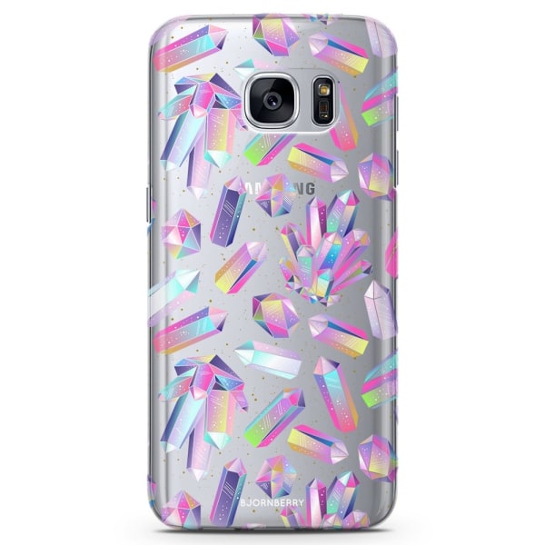 Bjornberry Samsung Galaxy S6 Edge TPU Skal -Kristaller Regnbåge