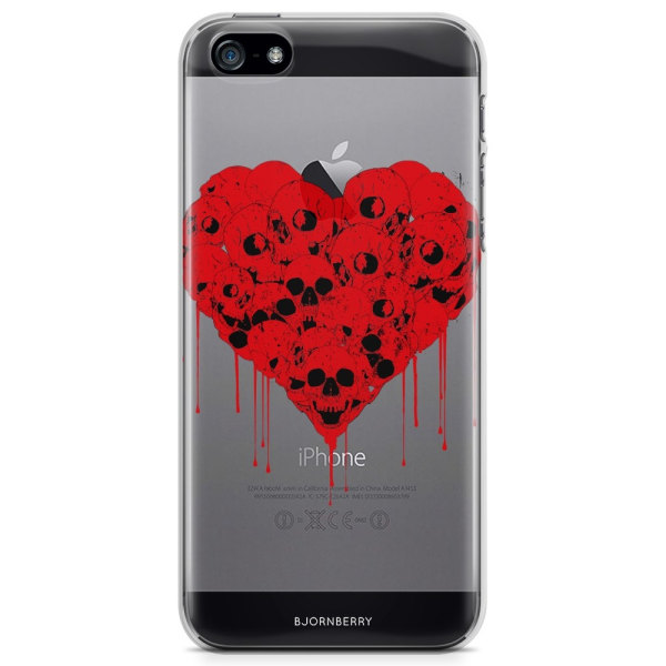 Bjornberry iPhone 5/5S/SE TPU Skal - Skull Heart