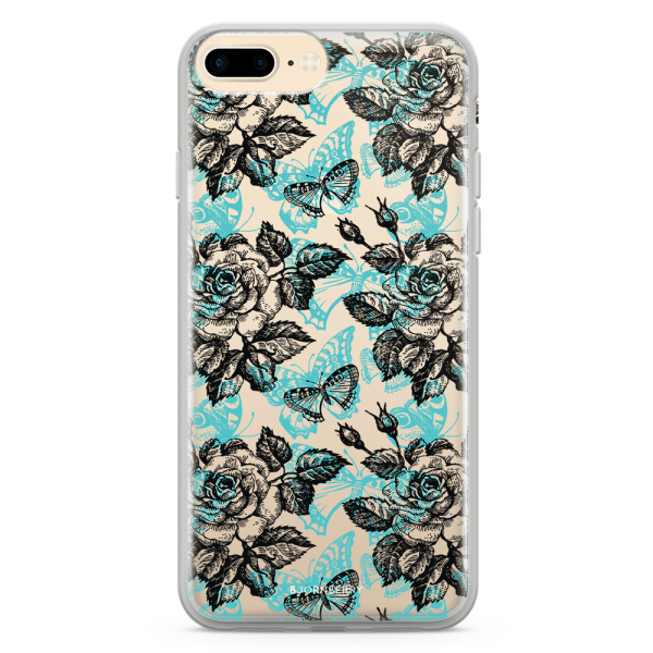 Bjornberry Skal Hybrid iPhone 7 Plus - Fjärilar & Rosor
