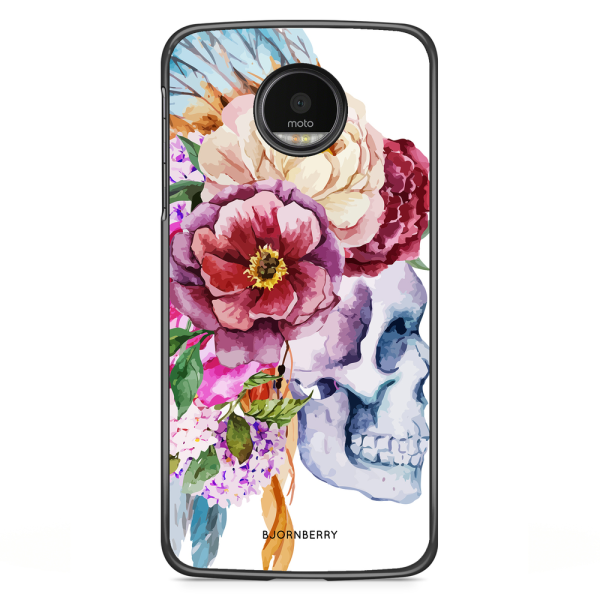 Bjornberry Skal Motorola Moto G5S Plus - Dödskalle Blommor