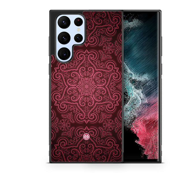 Bjornberry Skal Samsung Galaxy S23 Ultra -Röd Retromönster