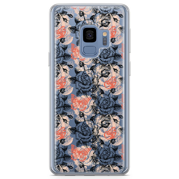 Bjornberry Skal Hybrid Samsung Galaxy S9 - Fjärilar & Rosor