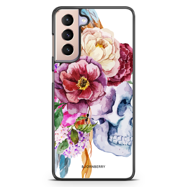 Bjornberry Skal Samsung Galaxy S21 - Dödskalle Blommor