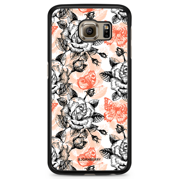 Bjornberry Skal Samsung Galaxy S6 Edge+ - Fjärilar & Rosor