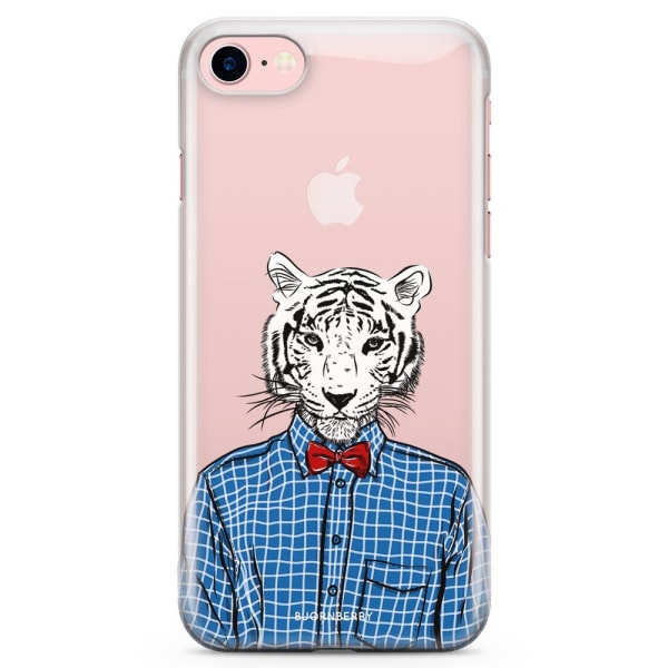 Bjornberry iPhone 7 TPU Skal - Hipster Tiger
