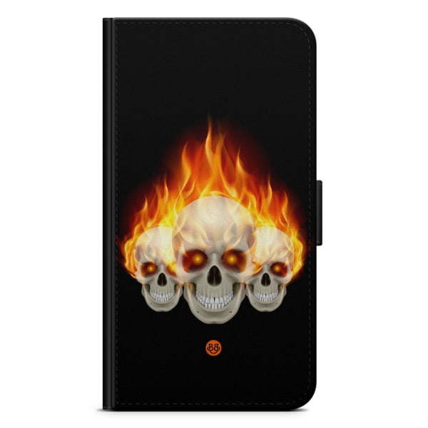 Bjornberry Plånboksfodral iPhone X / XS - Flames Dödskallar