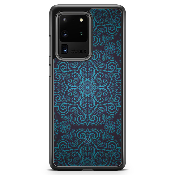 Bjornberry Skal Samsung Galaxy S20 Ultra - Blå Retromönster