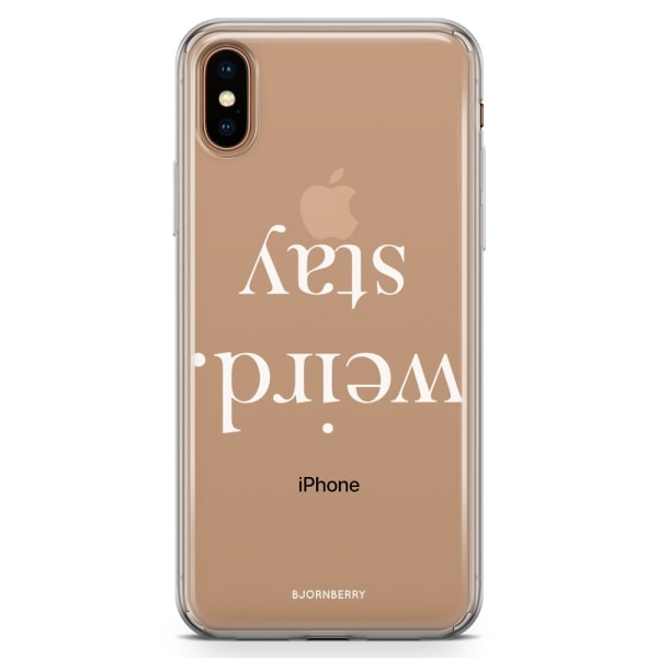 Bjornberry Hybrid Skal iPhone Xs Max  - STAY WEIRD Vit