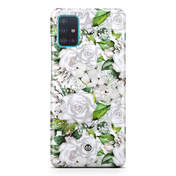 Bjornberry Samsung Galaxy A51 Premiumskal - White Floral