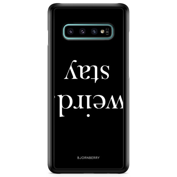 Bjornberry Skal Samsung Galaxy S10 Plus - STAY WEIRD Vit