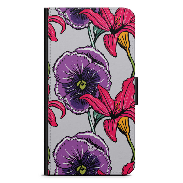 Bjornberry Fodral Sony Xperia 10 IV - Lila/Cerise Blomster