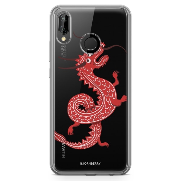 Bjornberry Hybrid Skal Huawei P20 Lite - Röd Drake
