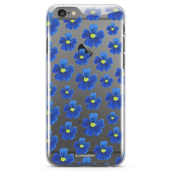 Bjornberry iPhone 6 Plus/6s Plus TPU Skal - Blå Blommor