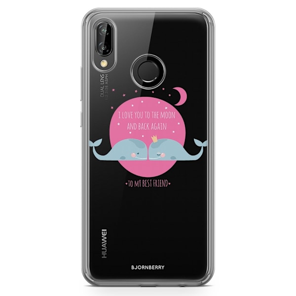 Bjornberry Hybrid Skal Huawei P20 Lite - Love You To The Moon