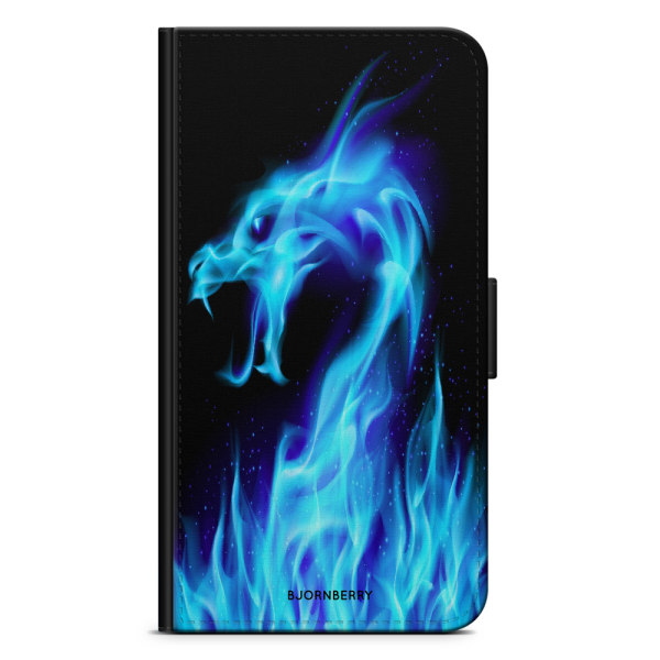 Bjornberry Plånboksfodral Sony Xperia XZ2 - Blå Flames Dragon