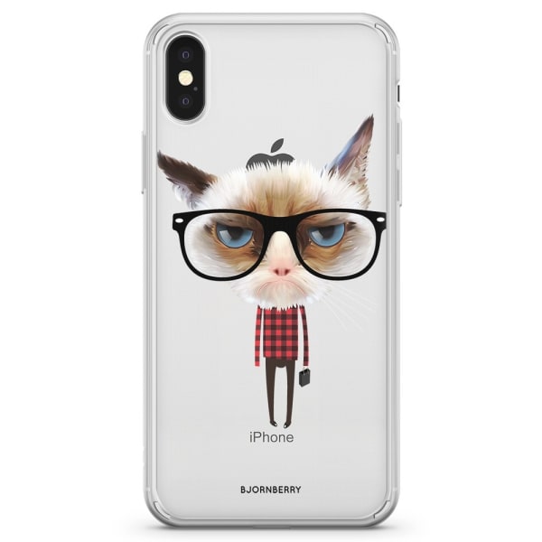 Bjornberry Skal Hybrid iPhone X / XS - Hipster Katt