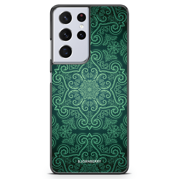 Bjornberry Skal Samsung Galaxy S21 Ultra - Grön Retromönster