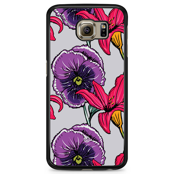 Bjornberry Skal Samsung Galaxy S6 Edge+ - Lila/Cerise Blomster