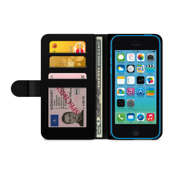 Bjornberry Plånboksfodral iPhone 5C - Blå Flames Dragon