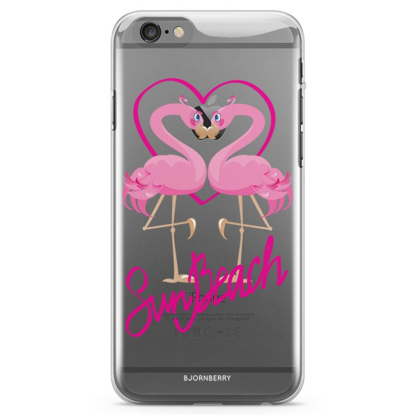 Bjornberry iPhone 6/6s TPU Skal - Sun Beach Flamingo