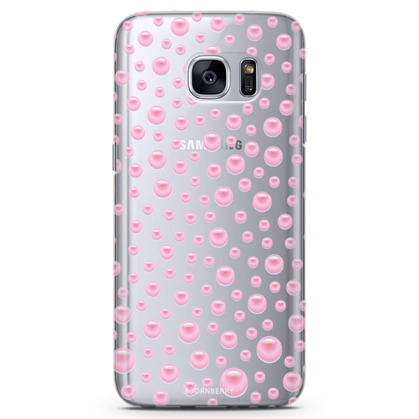 Bjornberry Samsung Galaxy S7 Edge TPU Skal -Rosa Pärlor