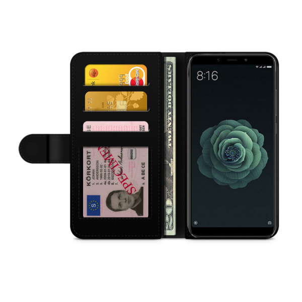 Bjornberry Xiaomi Mi A2 Fodral - Dödskalle Blommor