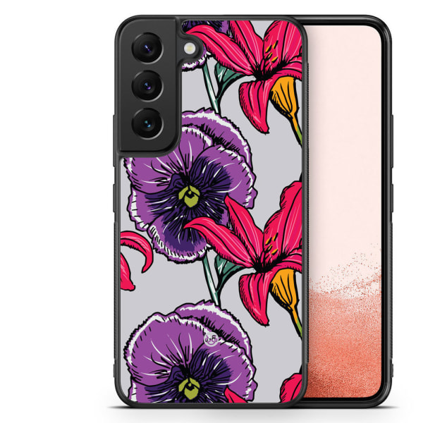 Bjornberry Skal Samsung Galaxy S23 Plus -Lila/Cerise Blomster