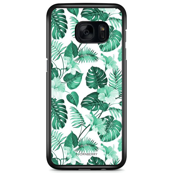 Bjornberry Skal Samsung Galaxy S7 Edge - Blommor Turkos