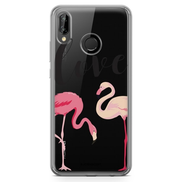 Bjornberry Hybrid Skal Huawei P20 Lite - Love Flamingo