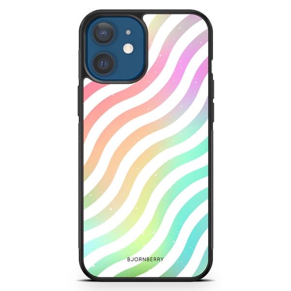 Bjornberry Hårdskal iPhone 12 Mini - Vågig Regnbåge