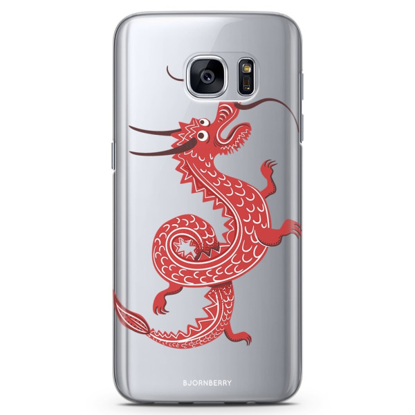 Bjornberry Samsung Galaxy S7 Edge TPU Skal -Röd Drake
