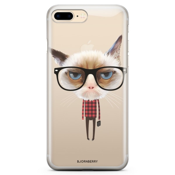 Bjornberry iPhone 7 Plus TPU Skal - Hipster Katt