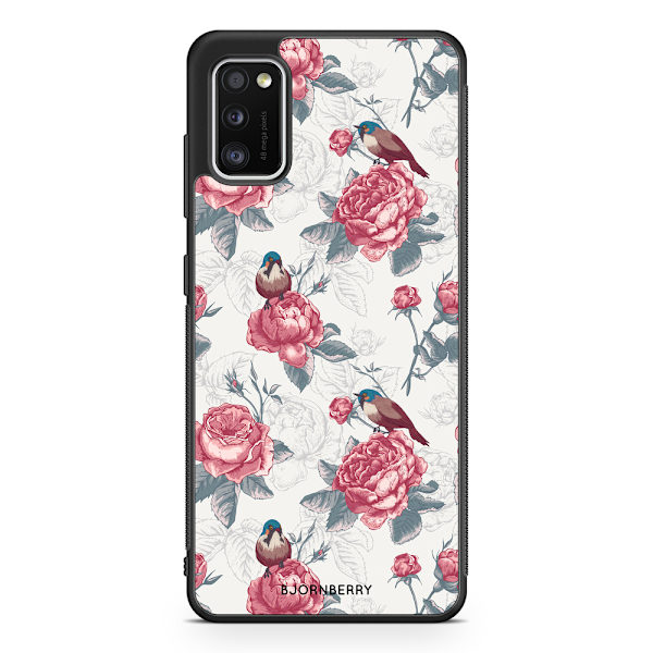 Bjornberry Skal Samsung Galaxy A41 - Rosor & Fåglar