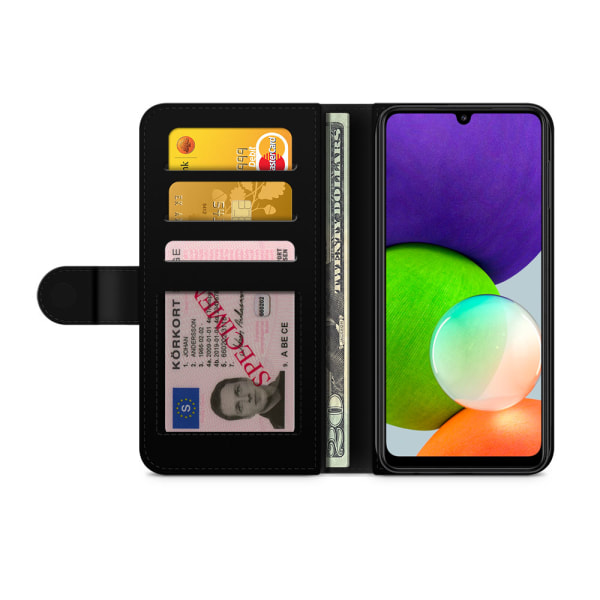 Bjornberry Fodral Samsung Galaxy A22 5G - Lila/Guld Mandala
