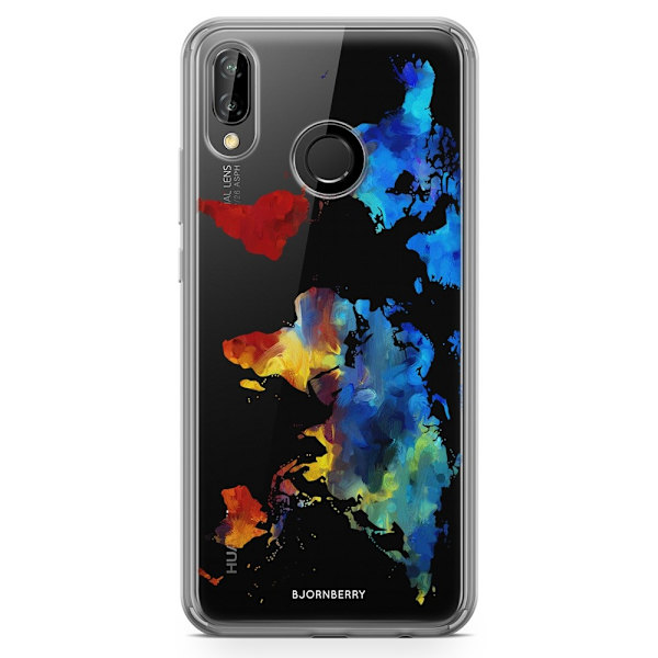 Bjornberry Hybrid Skal Huawei P20 Lite - Världskarta