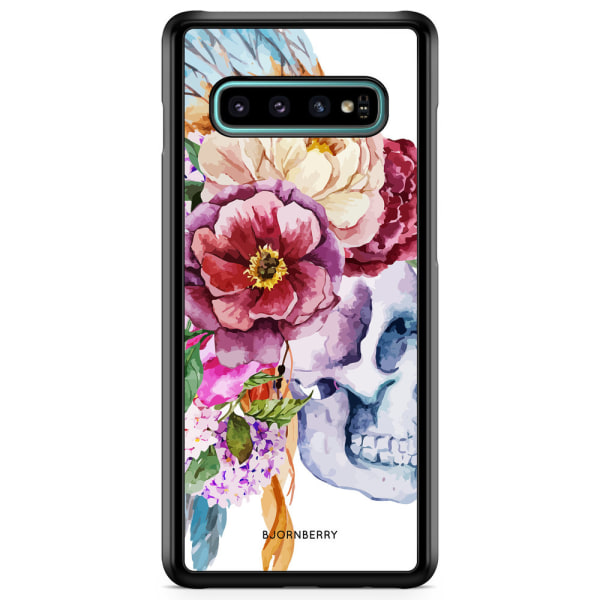 Bjornberry Skal Samsung Galaxy S10 Plus - Dödskalle Blommor
