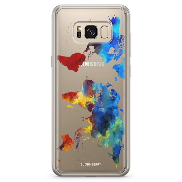 Bjornberry Skal Hybrid Samsung Galaxy S8+ - Världskarta