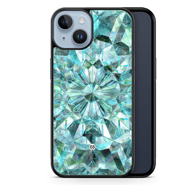 Bjornberry Skal iPhone 14 Plus - Gröna Kristaller