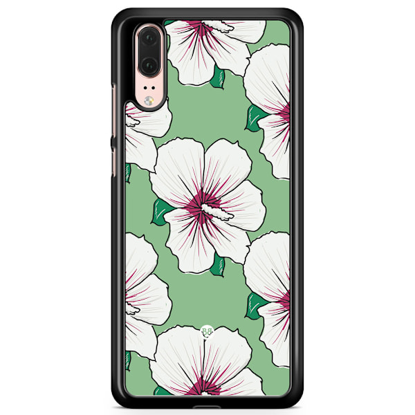 Bjornberry Skal Huawei P20 - Gräddvita Blommor