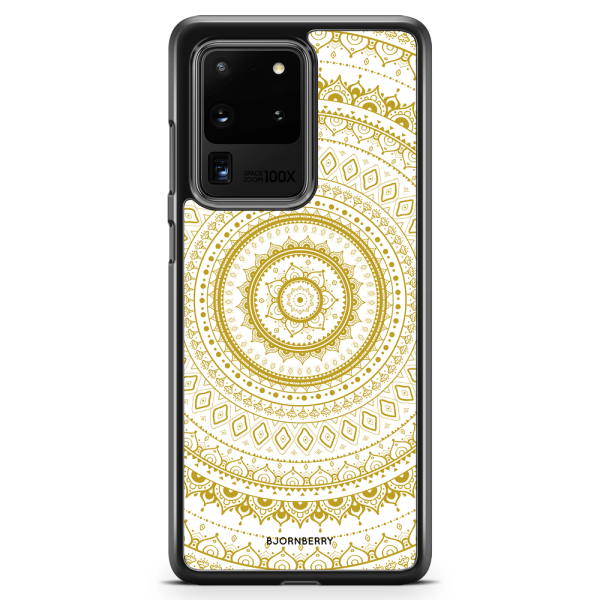 Bjornberry Skal Samsung Galaxy S20 Ultra - Vit Guld Mandala