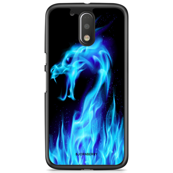 Bjornberry Skal Moto G4/G4 Plus - Blå Flames Dragon