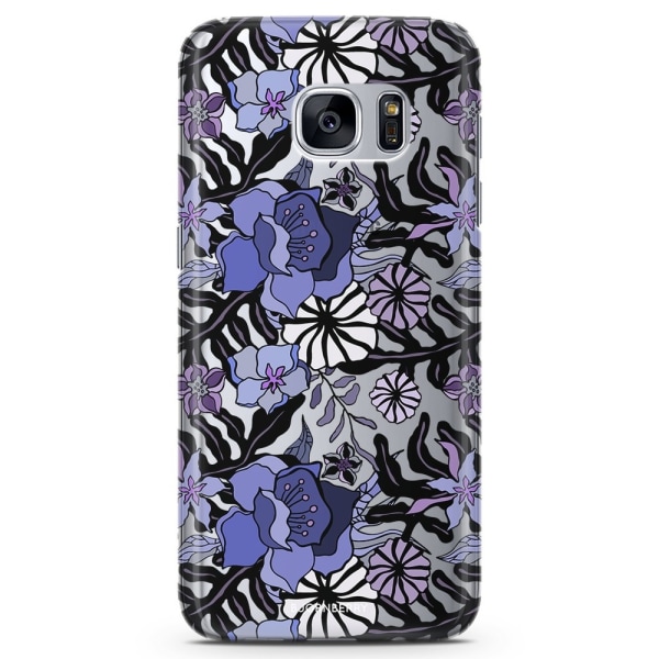 Bjornberry Samsung Galaxy S7 Edge TPU Skal -Lila Blommor