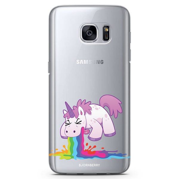 Bjornberry Samsung Galaxy S7 Edge TPU Skal -Kräkande Enhörning