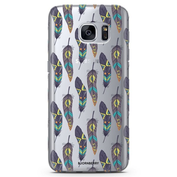 Bjornberry Samsung Galaxy S7 TPU Skal - Hipster Fjädrar