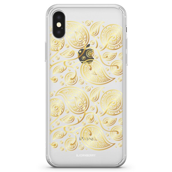 Bjornberry Skal Hybrid iPhone X / XS - Guld Blommor