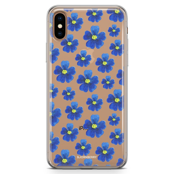 Bjornberry Hybrid Skal iPhone Xs Max  - Blå Blommor