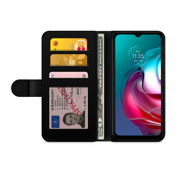 Bjornberry Plånboksfodral Moto G30 -Mandala Guld/Svart