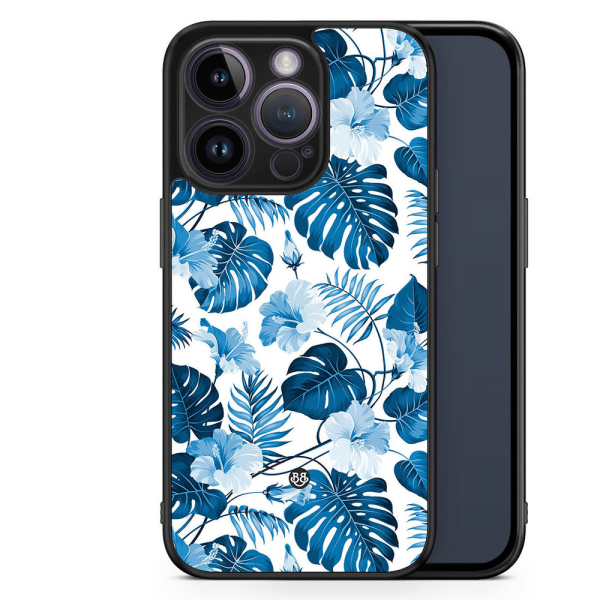 Bjornberry Skal iPhone 14 Pro -Blå Blommor