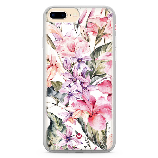 Bjornberry Skal Hybrid iPhone 7 Plus - Vattenfärg Blommor